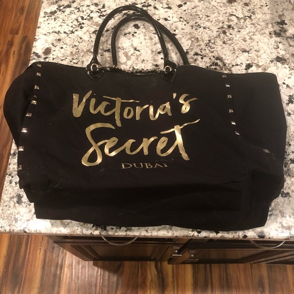 Victoria's Secret Handbags - Victoria’s Secret Dubai Large VS black canvas tote